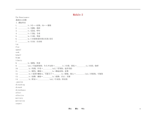 2011高考英语（外研版）总复习 学案：Module2 The Renaissance（选修8）