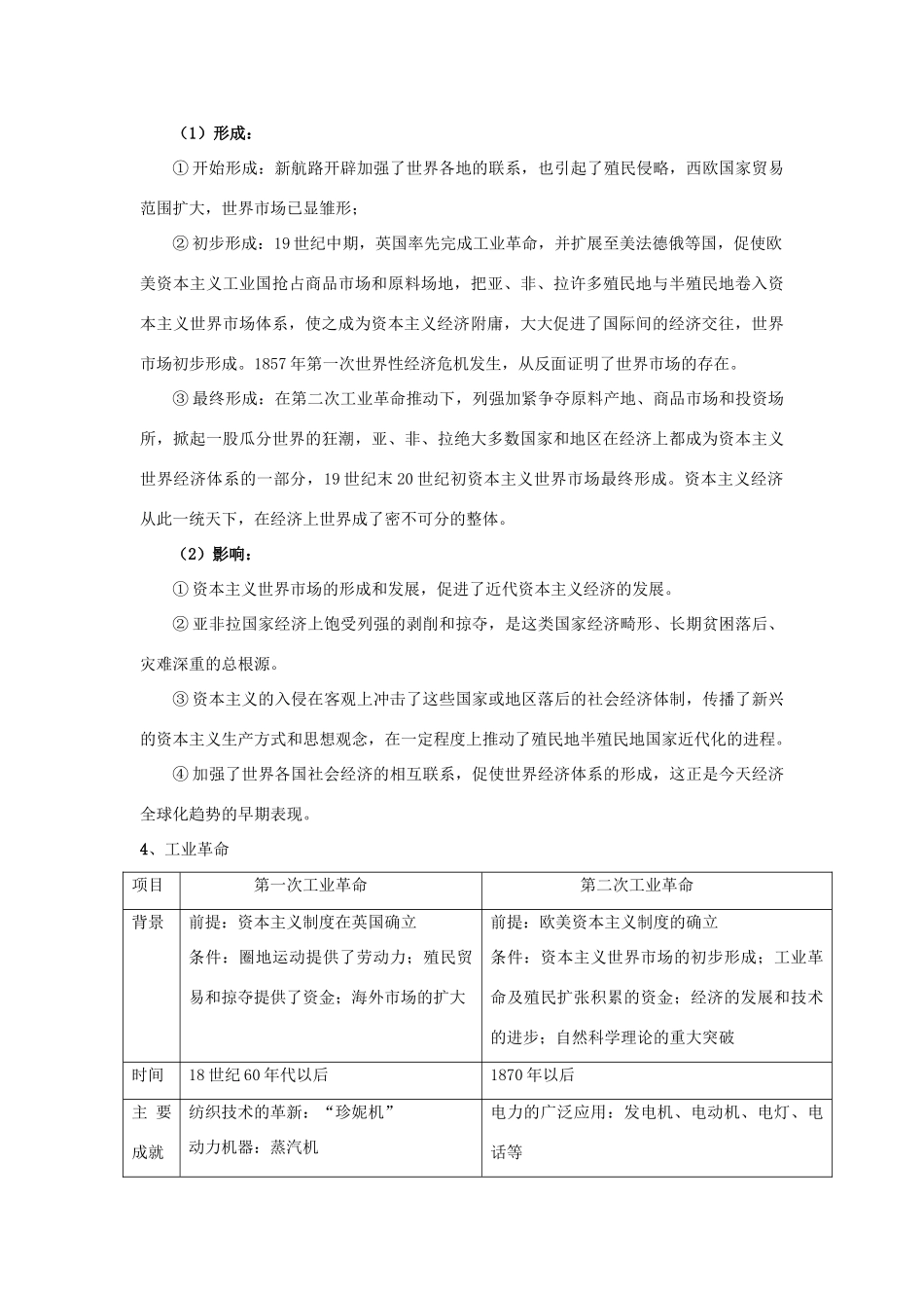 2011版高考历史一轮复习 第十单元《资本主义世界市场的形成和发展》单元复习精品学案 必修2_第3页