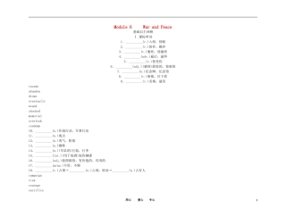 2011高考英语（外研版）总复习 学案：Module6 War and Peace（选修6）