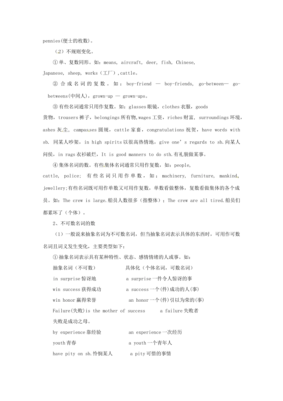 2011高考英语备考（考点聚焦+名题导解）名词_第2页