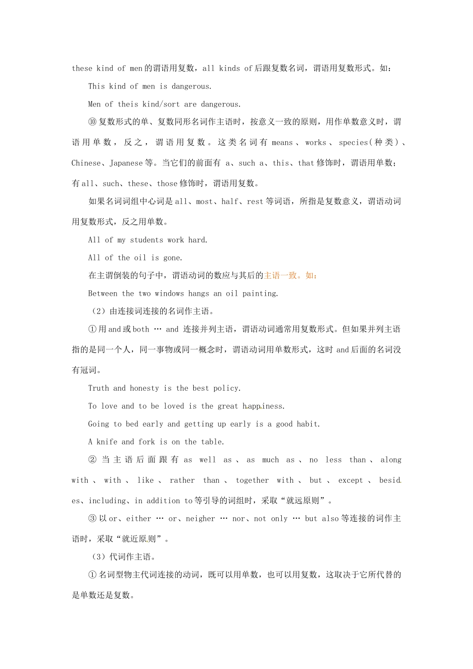2011高考英语备考（考点聚焦+名题导解）主谓一致和倒装_第3页