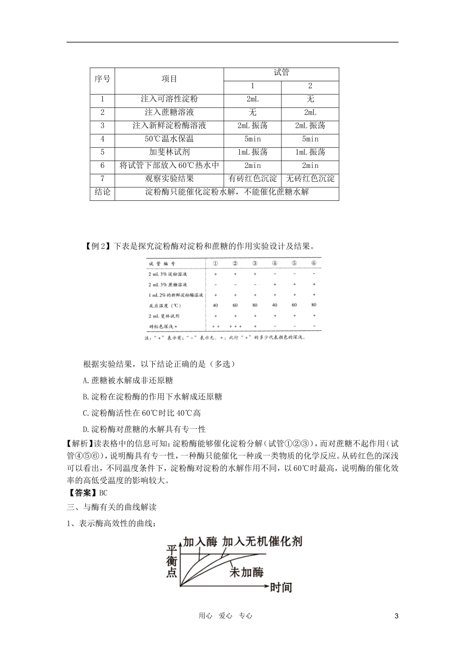 2011高考生物一轮复习 5.1 降低化学反应活化能的酶精品复习学案 必修1_第3页