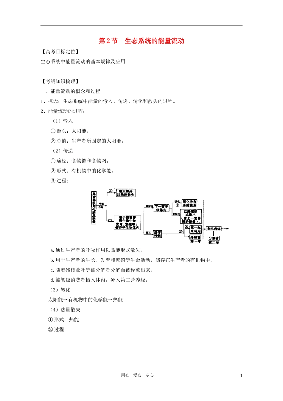 2011高考生物一轮复习 5.2 生态系统的能量流动精品复习学案 必修3_第1页