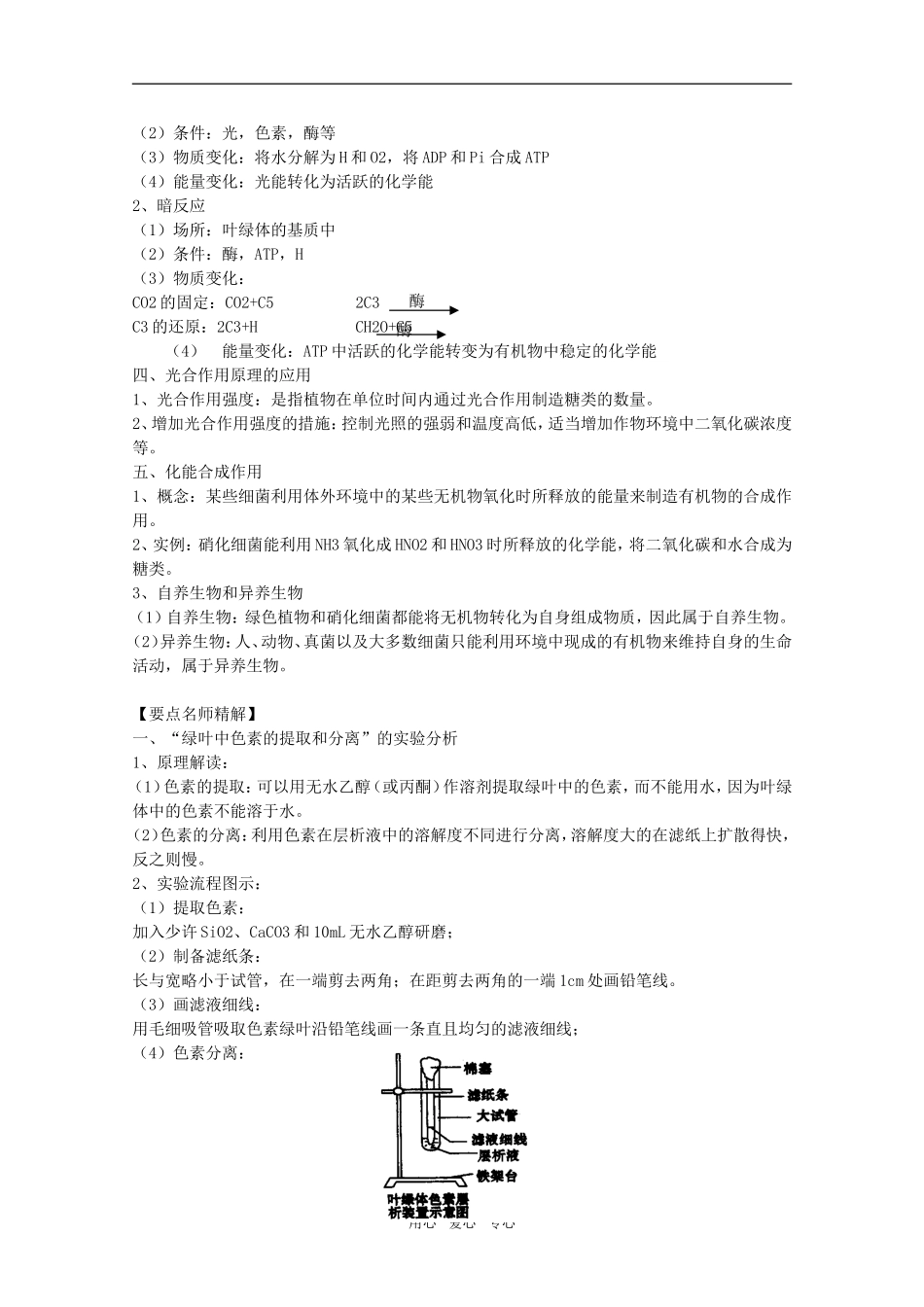2011高考生物一轮复习 5.3 能量之源 光与光合作用精品复习学案 必修1_第2页