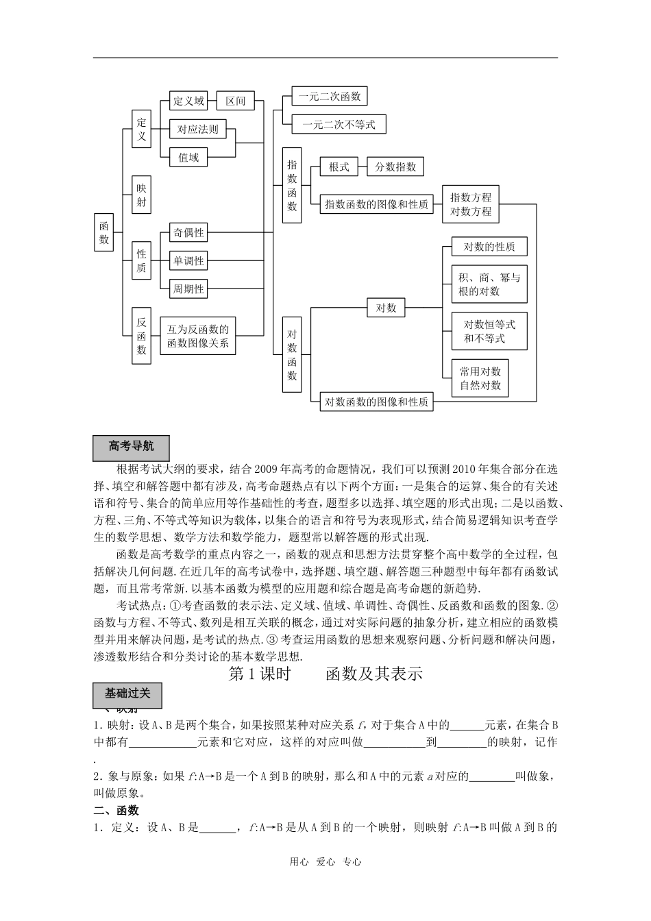 2011高考数学一轮复习精讲精练系列 函数概念与基本初等函数教案（上册）_第2页