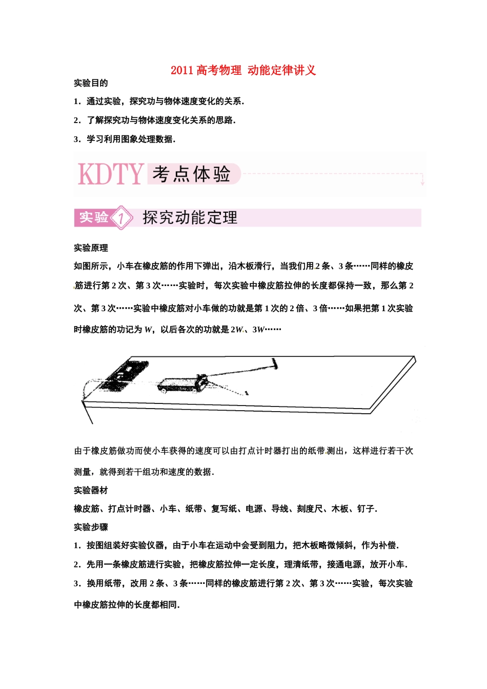 2011高考物理 动能定律讲义_第1页