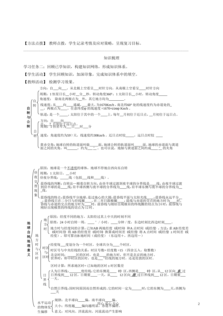 2011高中地理 1.3地球的运动教案 湘教版必修1_第2页