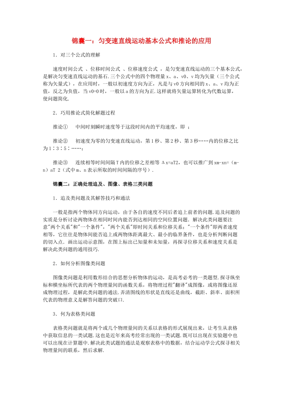 2011高考物理一轮复习 必知的15大锦囊素材_第1页