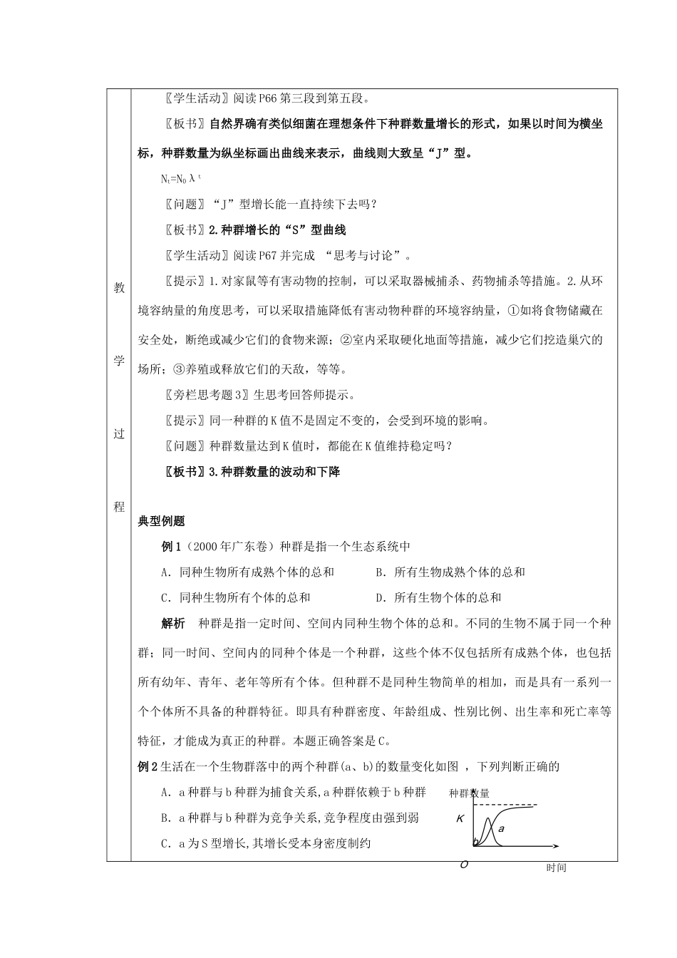 2011高中生物 4.2《种群数量的变化》同步教案 新人教版必修3_第3页