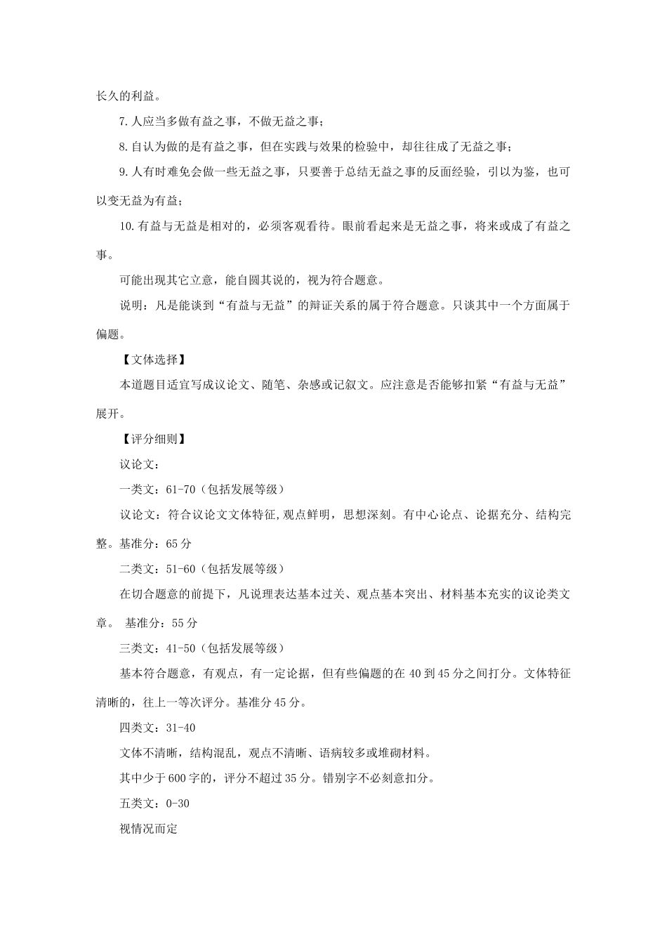 2011高考语文 命题作文“有益与无益”写作导引作文素材_第2页