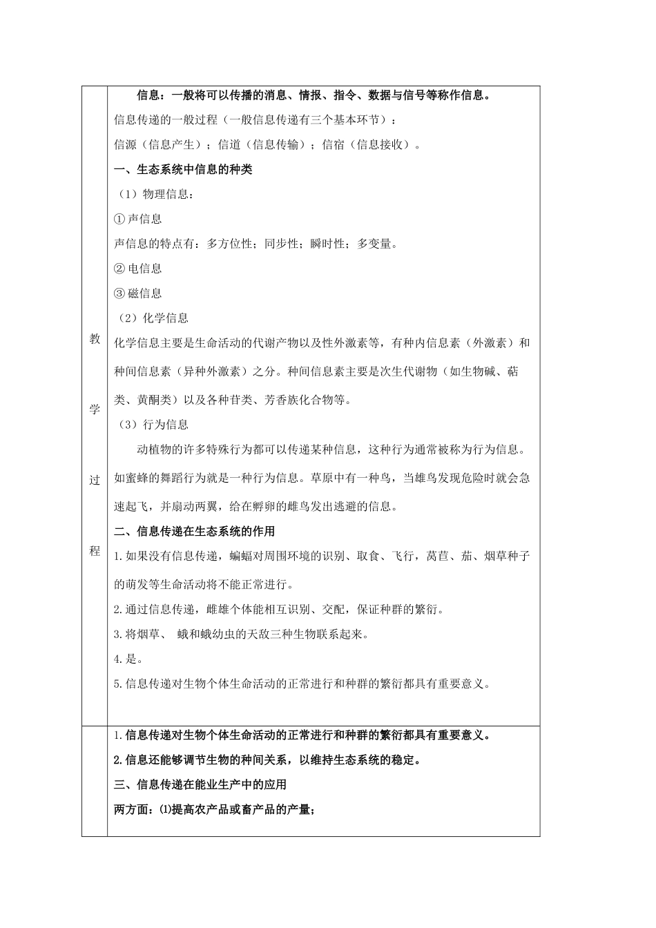 2011高中生物 5.4《生态系统的信息传递》同步教案 新人教版必修3_第2页