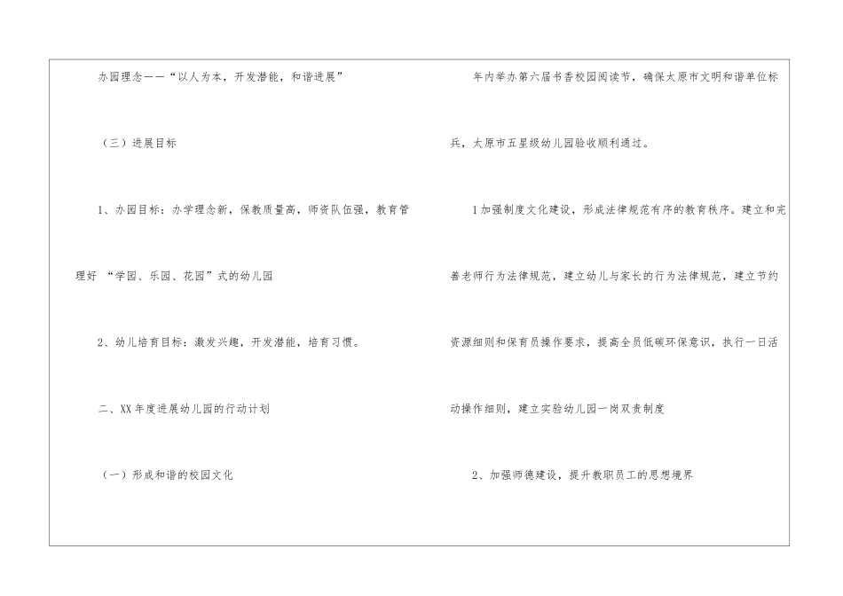 幼儿园年度发展计划_第2页