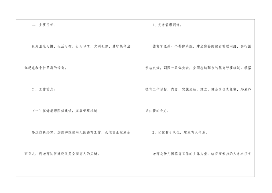 幼儿园幼儿德育工作计划集合6篇_第2页