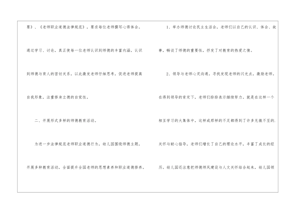 幼儿园德师德师风建设工作总结报告_第3页