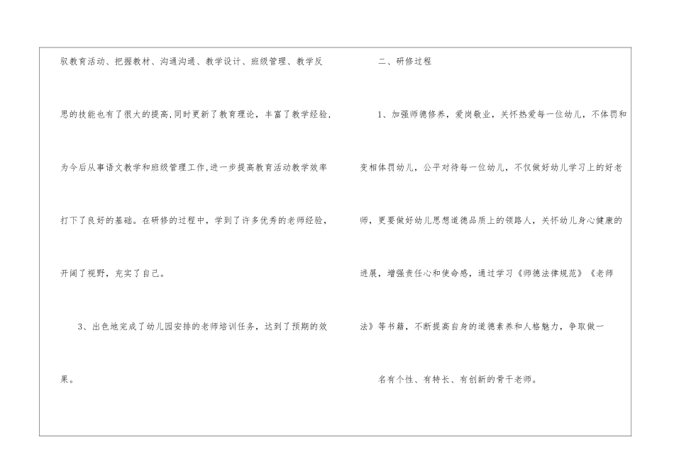幼儿教师个人研修工作总结_第2页