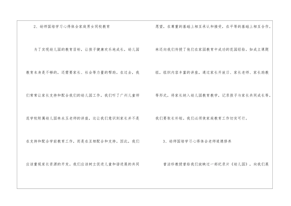幼儿教师国培学习心得5篇_第2页
