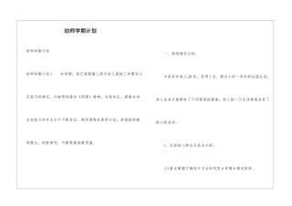 幼师学期计划