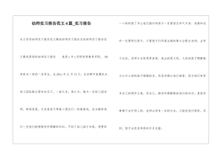 幼师实习报告范文4篇-实习报告