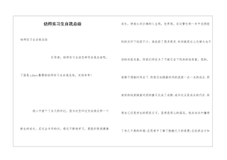 幼师实习生自我总结