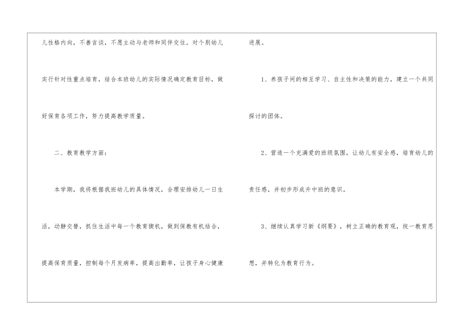 幼师小班个人工作计划_第2页