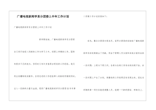 广播电视新闻学系分团委上半年工作计划