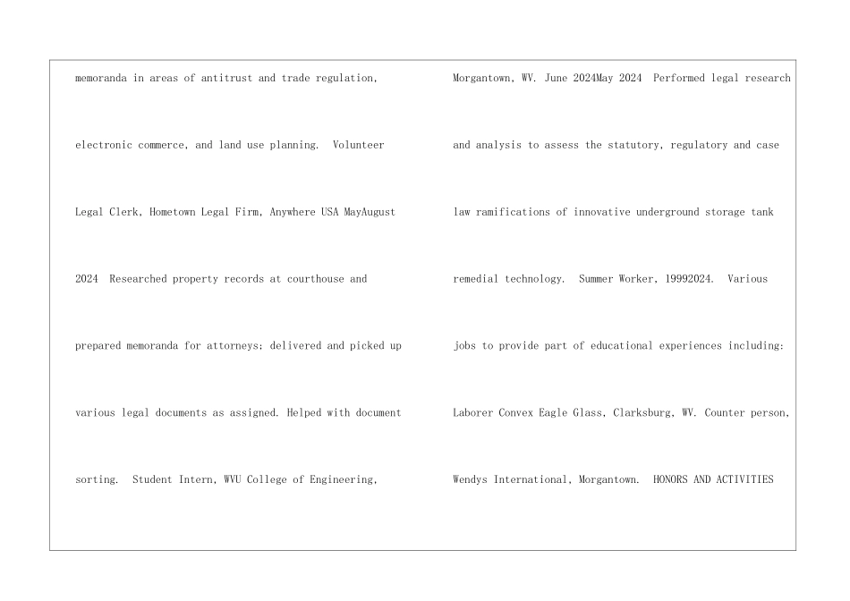 应届毕业生通用标准英文简历_第2页