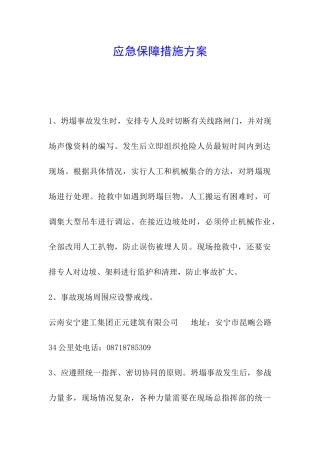 应急保障措施方案