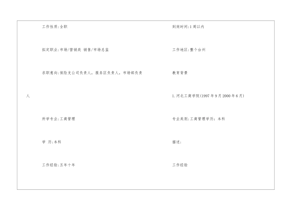 应聘保险类简历_第2页