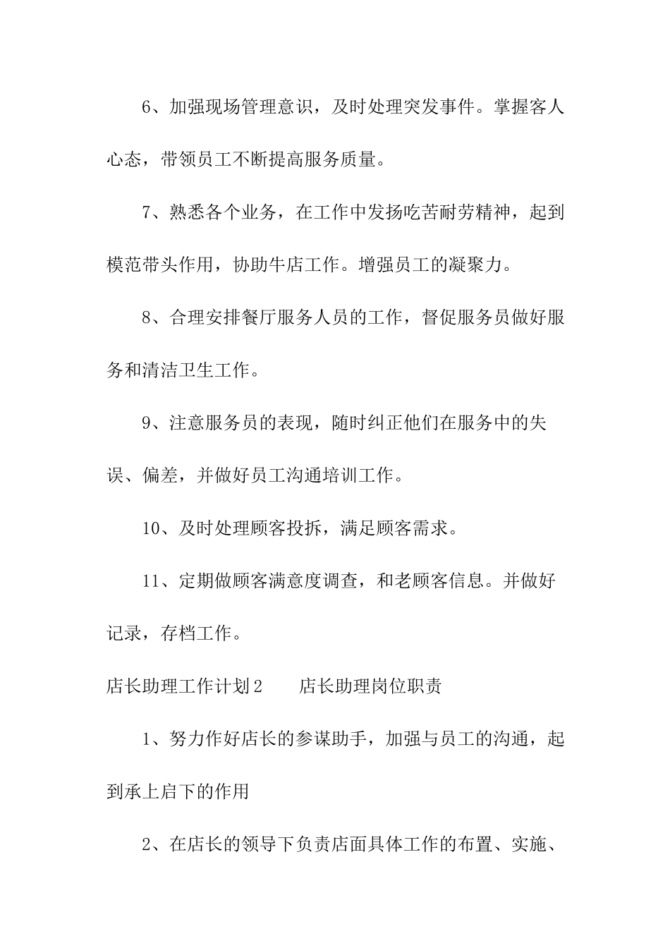 店长助理工作计划_第2页