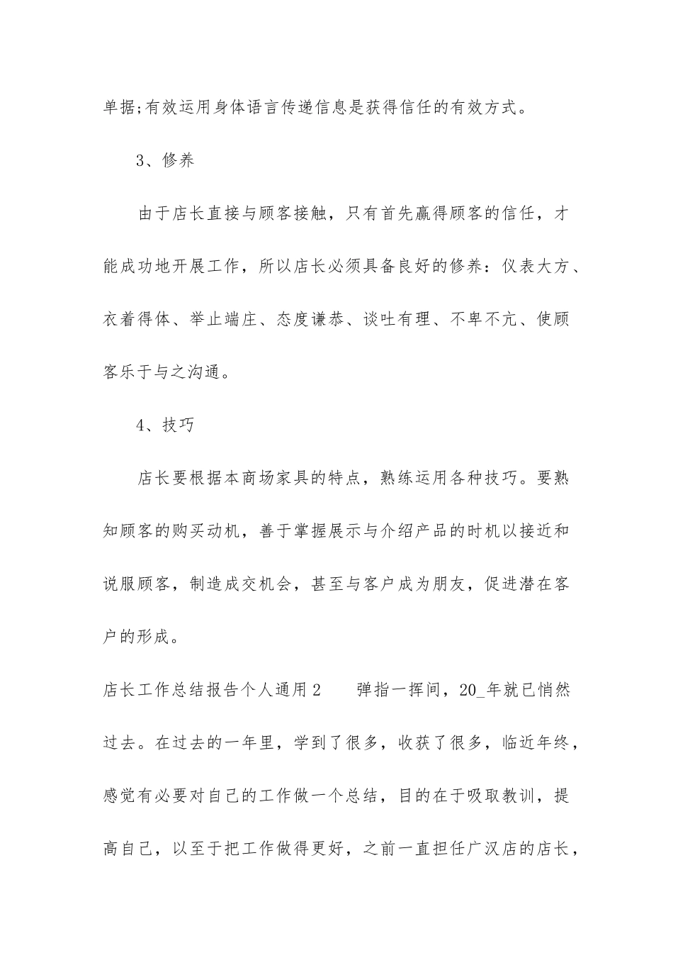 店长工作总结报告个人通用7篇_第3页