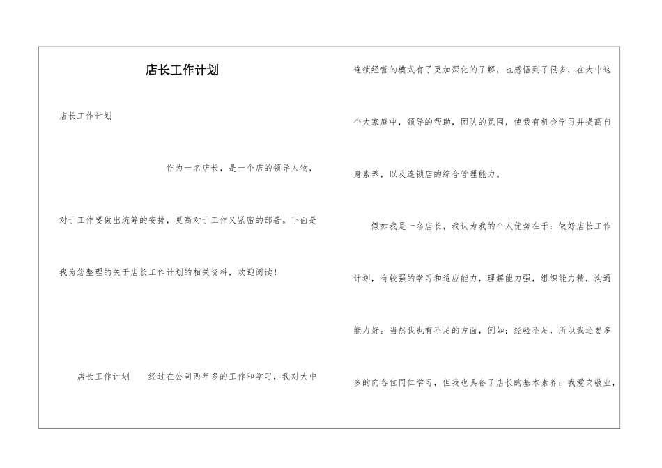 店长工作计划_第1页