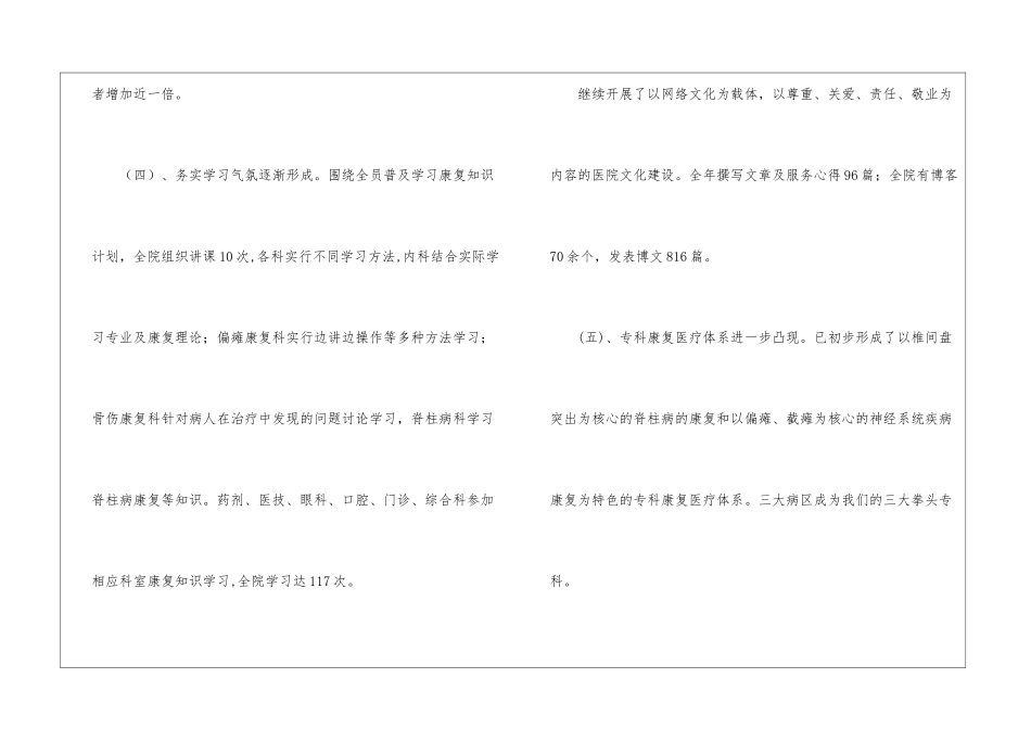 康复医院业务工作总结_第3页