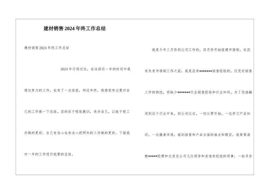 建材销售2024年终工作总结_第1页