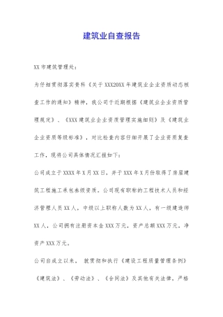 建筑业自查报告-