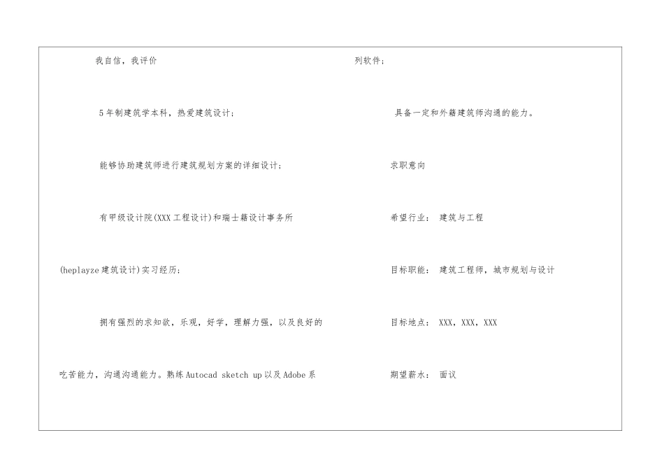 建筑学专业简历_第2页