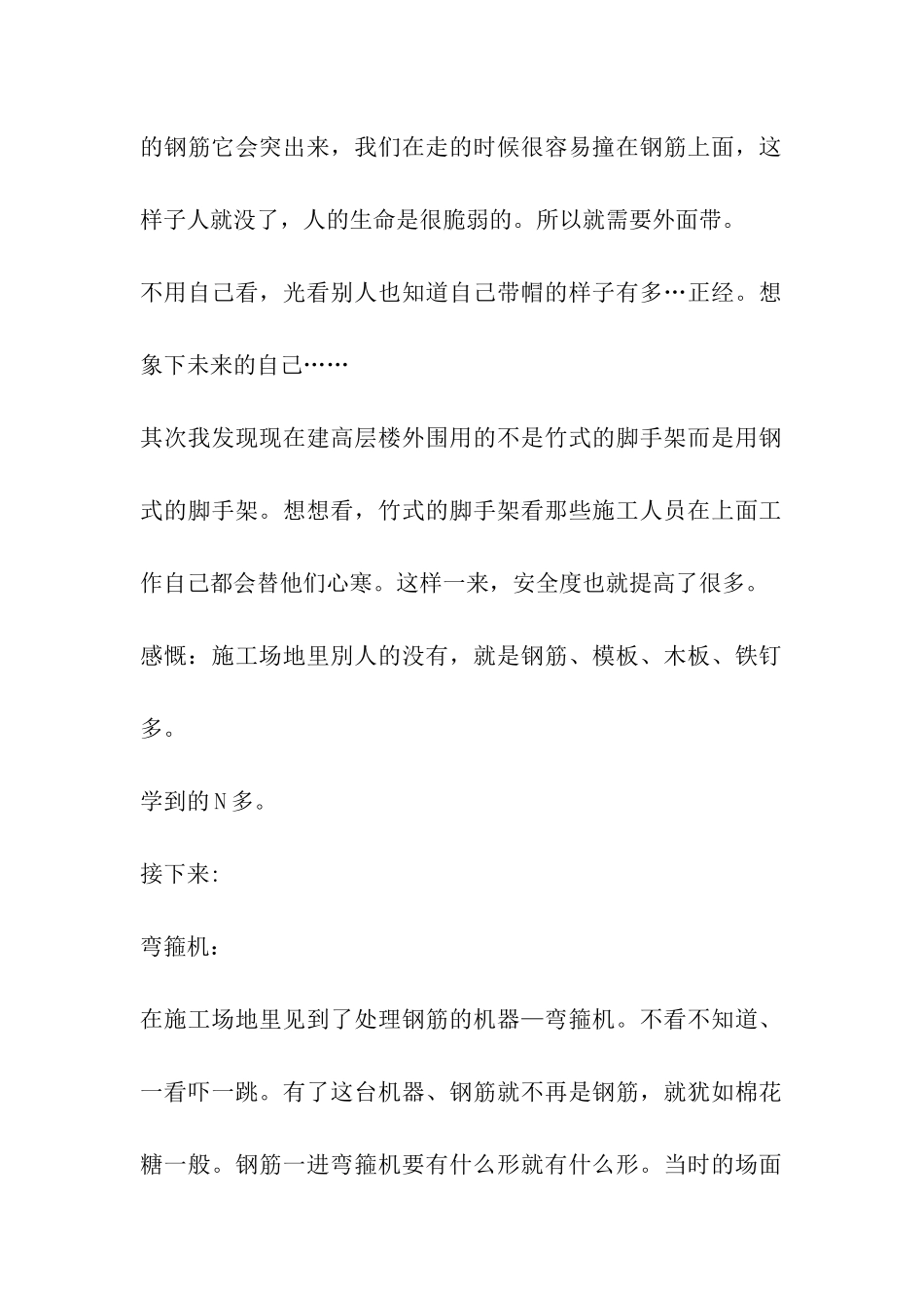 建筑工地实习小结感想_第2页