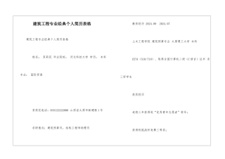 建筑工程专业经典个人简历表格