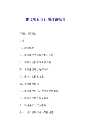建设项目可行性研究报告