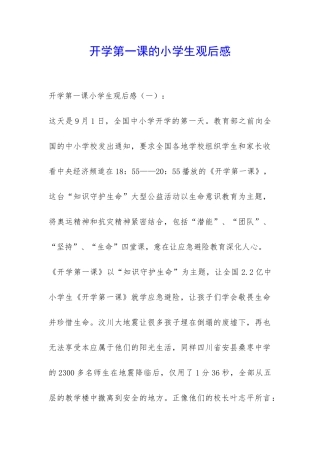 开学第一课的小学生观后感-