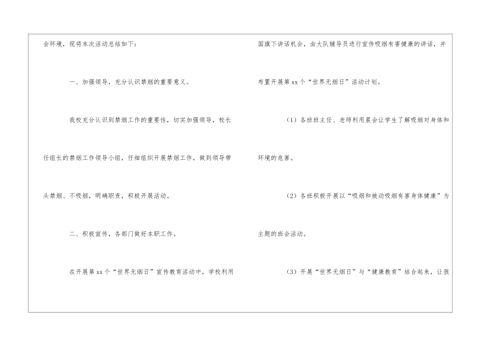 开展世界无烟日活动总结_第2页
