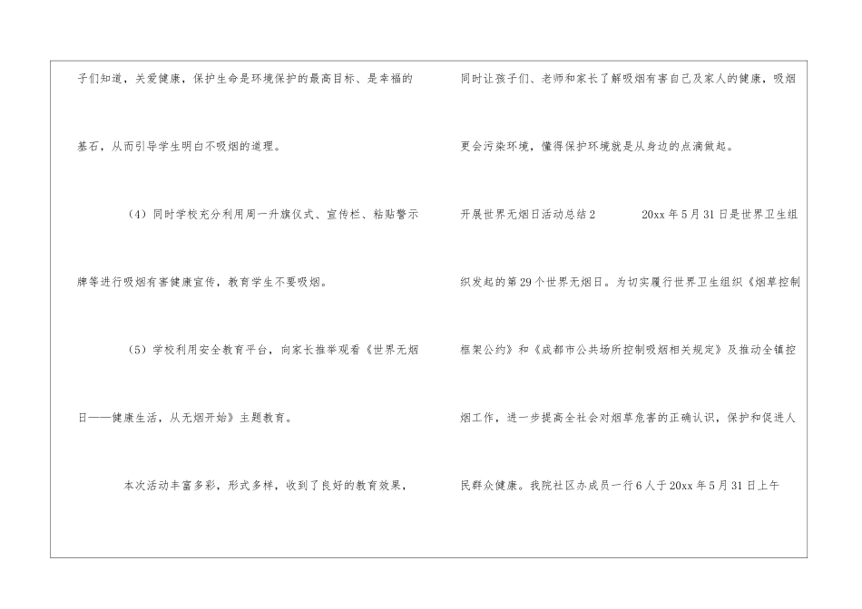 开展世界无烟日活动总结_第3页