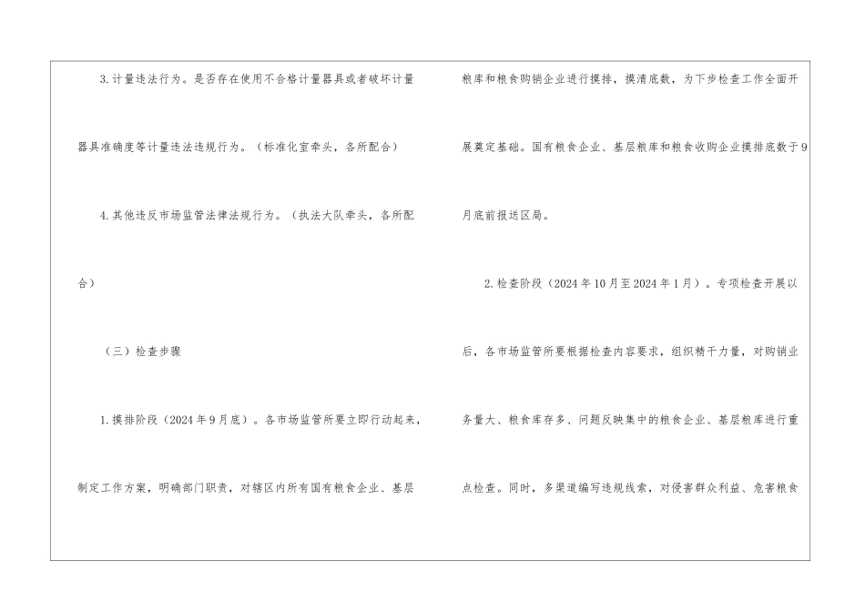 开展粮食市场秩序专项整治工作方案_第3页