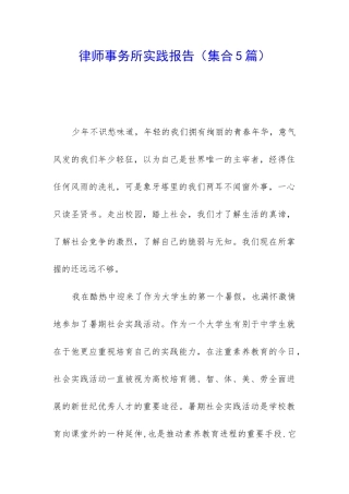 律师事务所实践报告