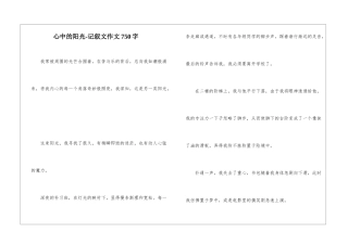 心中的阳光-记叙文作文750字-