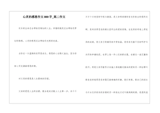 心灵的感恩作文800字-高二作文