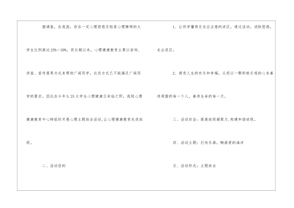 心理健康主题班会策划书_第2页