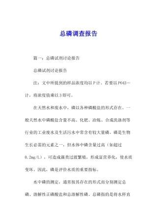 总磷调查报告
