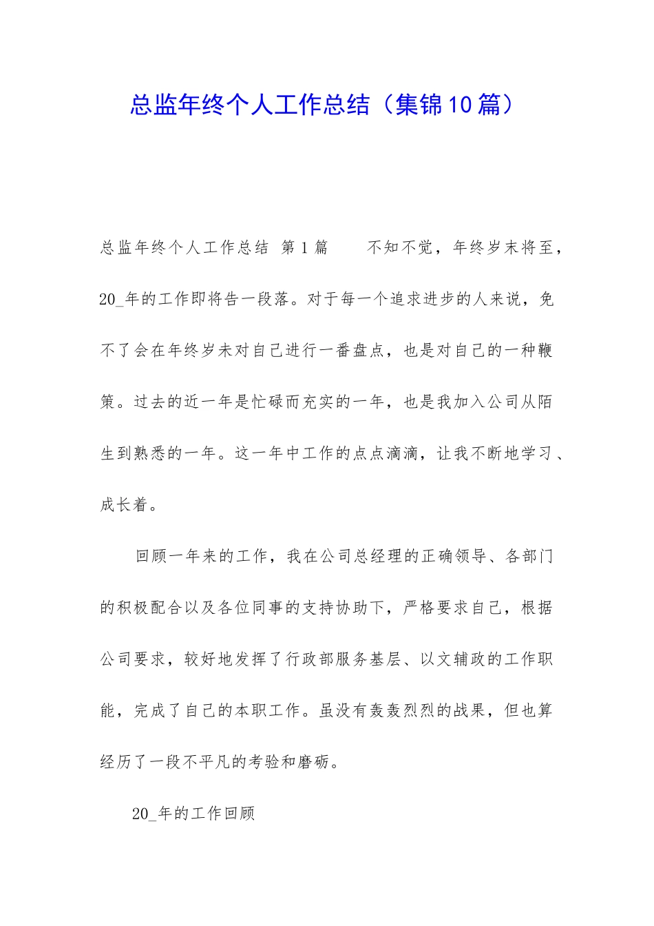 总监年终个人工作总结_第1页