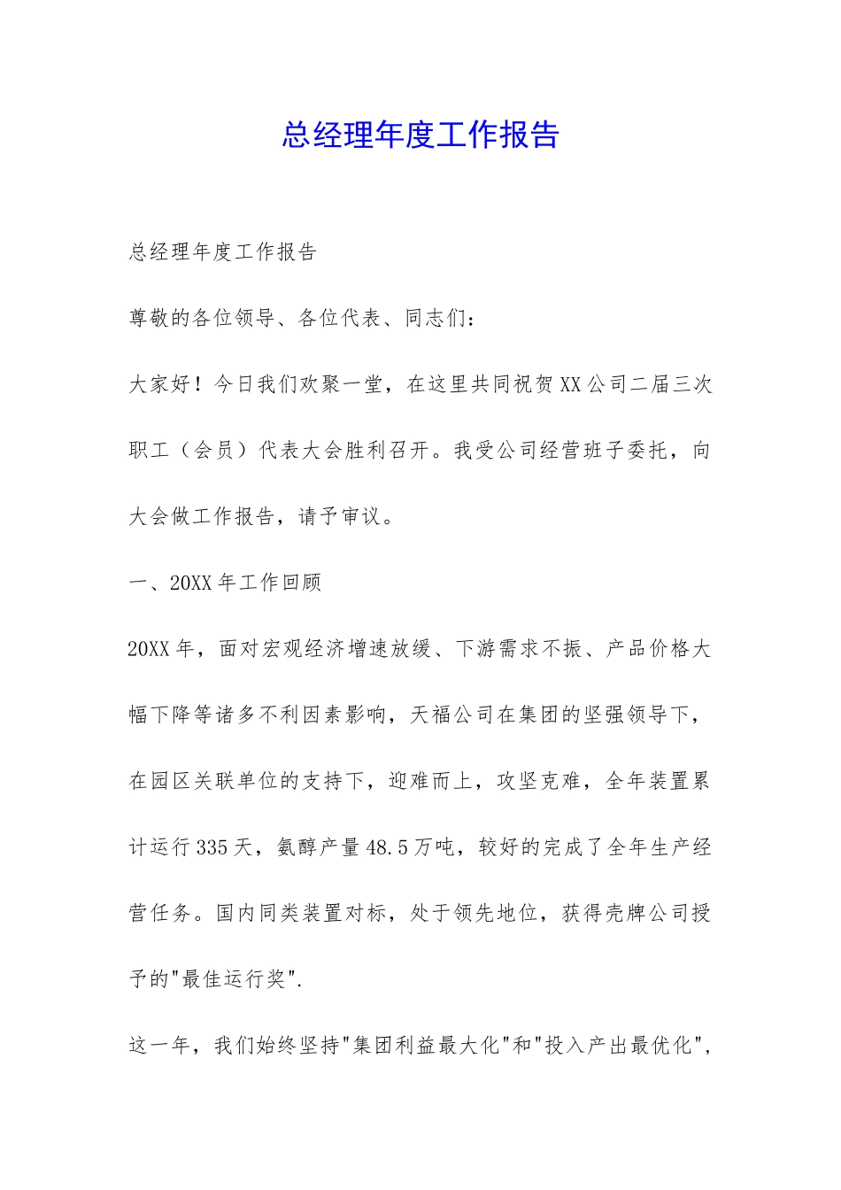 总经理年度工作报告-_第1页