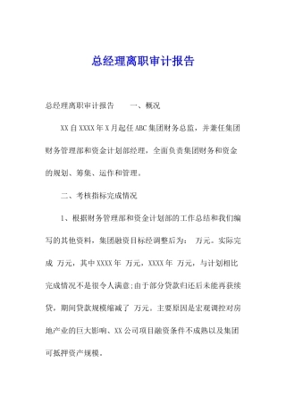 总经理离职审计报告